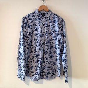 Banana Republic Chambray Floral Oxford Shirt